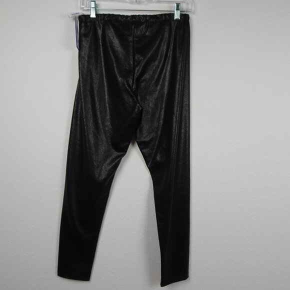 Peter Nygard Tapered Pants Women's Petite Size MP Black Crackle Stretch - Picture 4 of 8